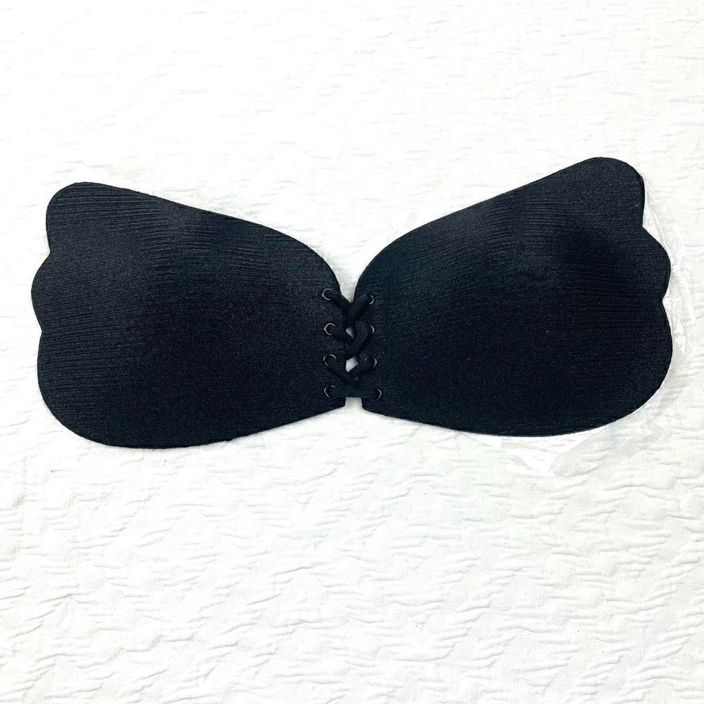 BUY 1 ONE GET 1 FREE sticky bra black corset tie front strapless backless